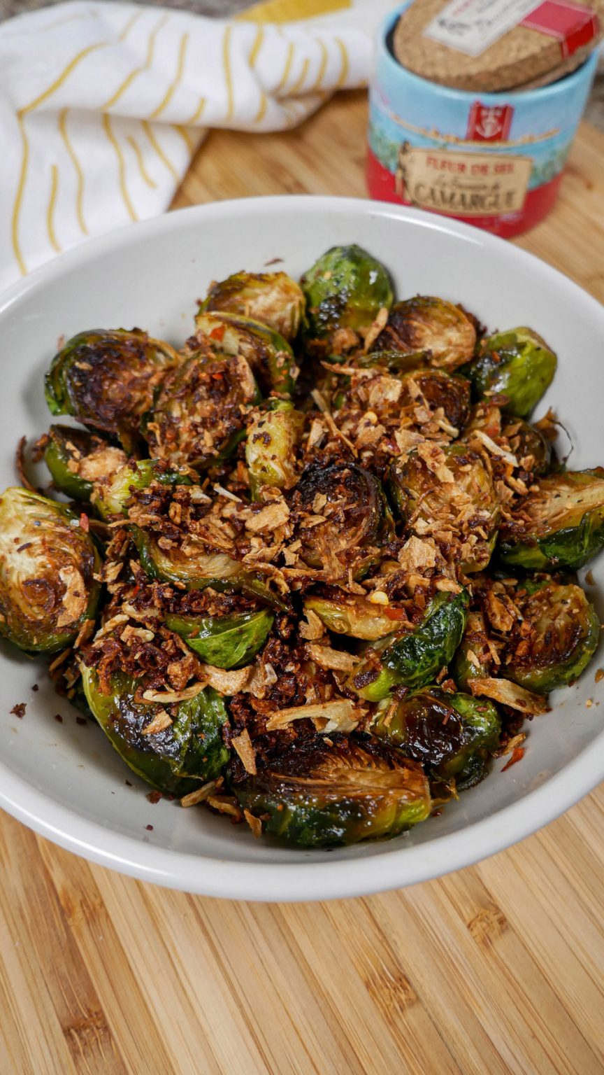 Brussels Sprouts with Shallot & Garlic Chips - Jecca Chantilly