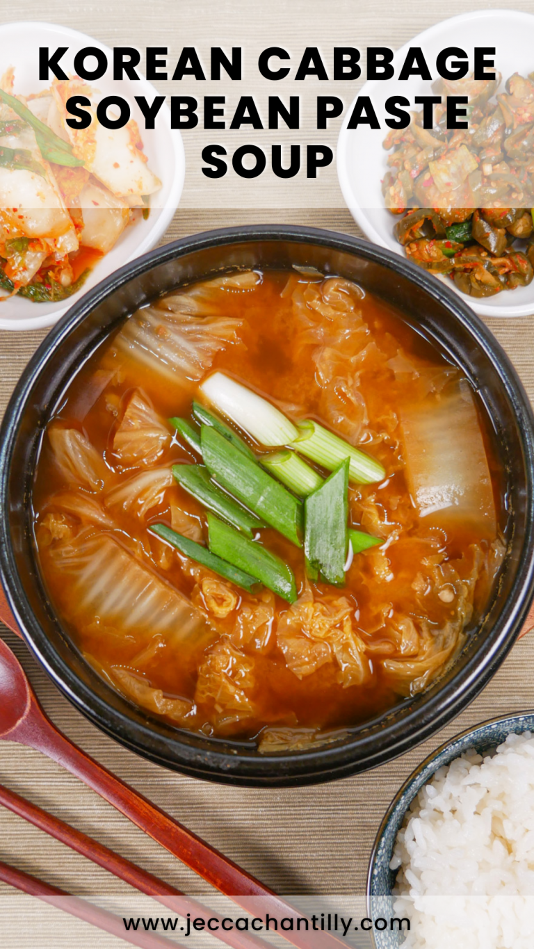 Cabbage Soybean Paste Soup - 배추된장국 (Baechu Doenjang Guk) - Jecca Chantilly