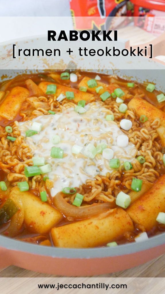 Vegan Rabokki (Tteokbokki with Ramyun)- Spicy Korean Rice Cake