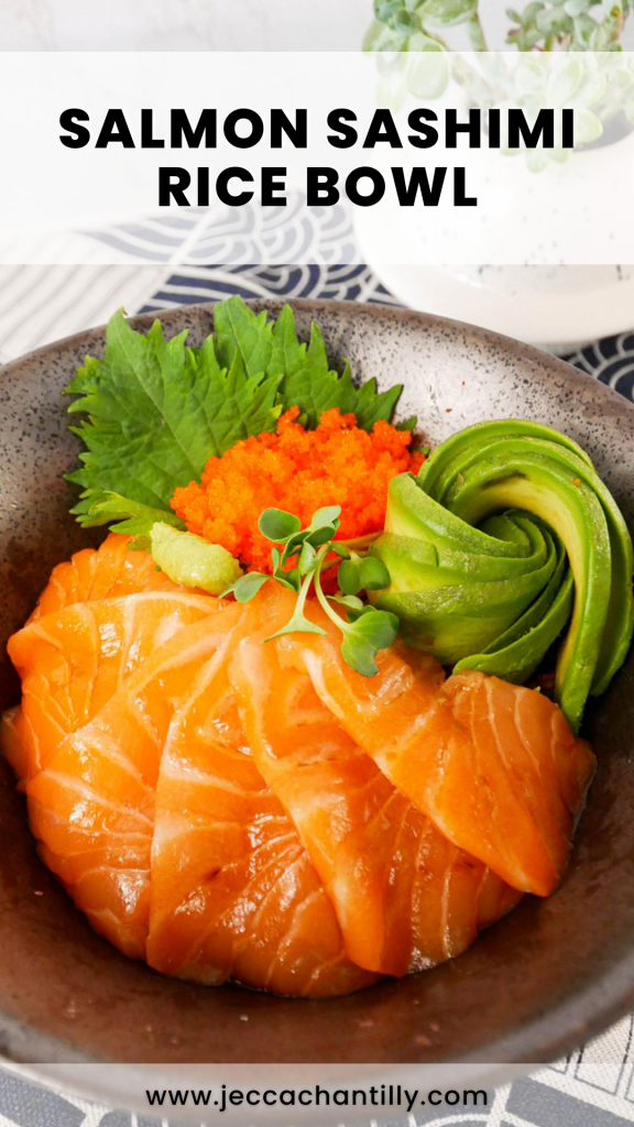 salmon sashimi on rice