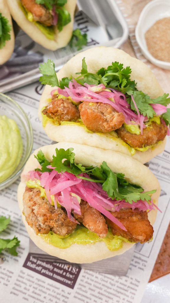 Fried Chicken Bao with Thai Basil Aioli Jecca Chantilly