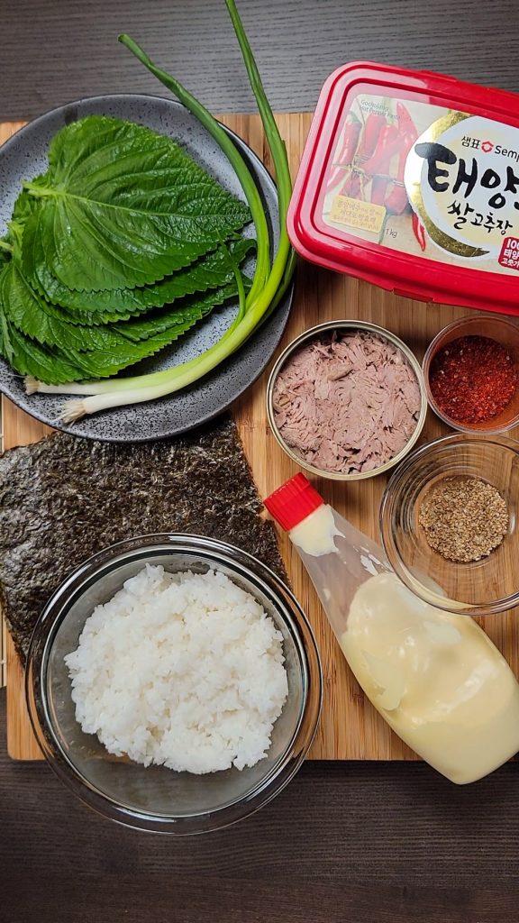 full-spicy-tuna-kimbap-ingredients