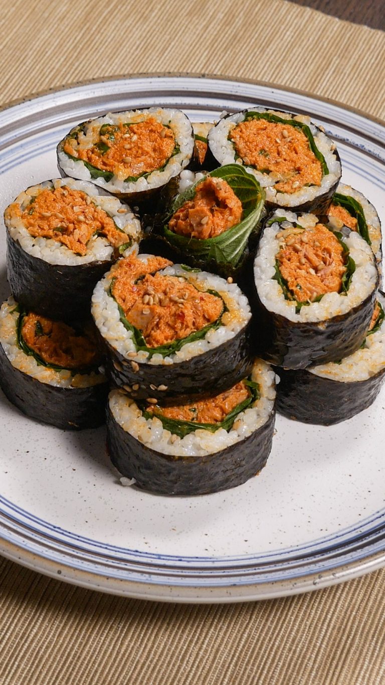 Easy Korean Spicy Tuna Kimbap Recipe Jecca Chantilly