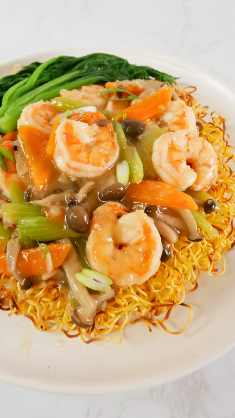 30-Minute Shrimp Pan Fried Noodle Recipe - Jecca Chantilly