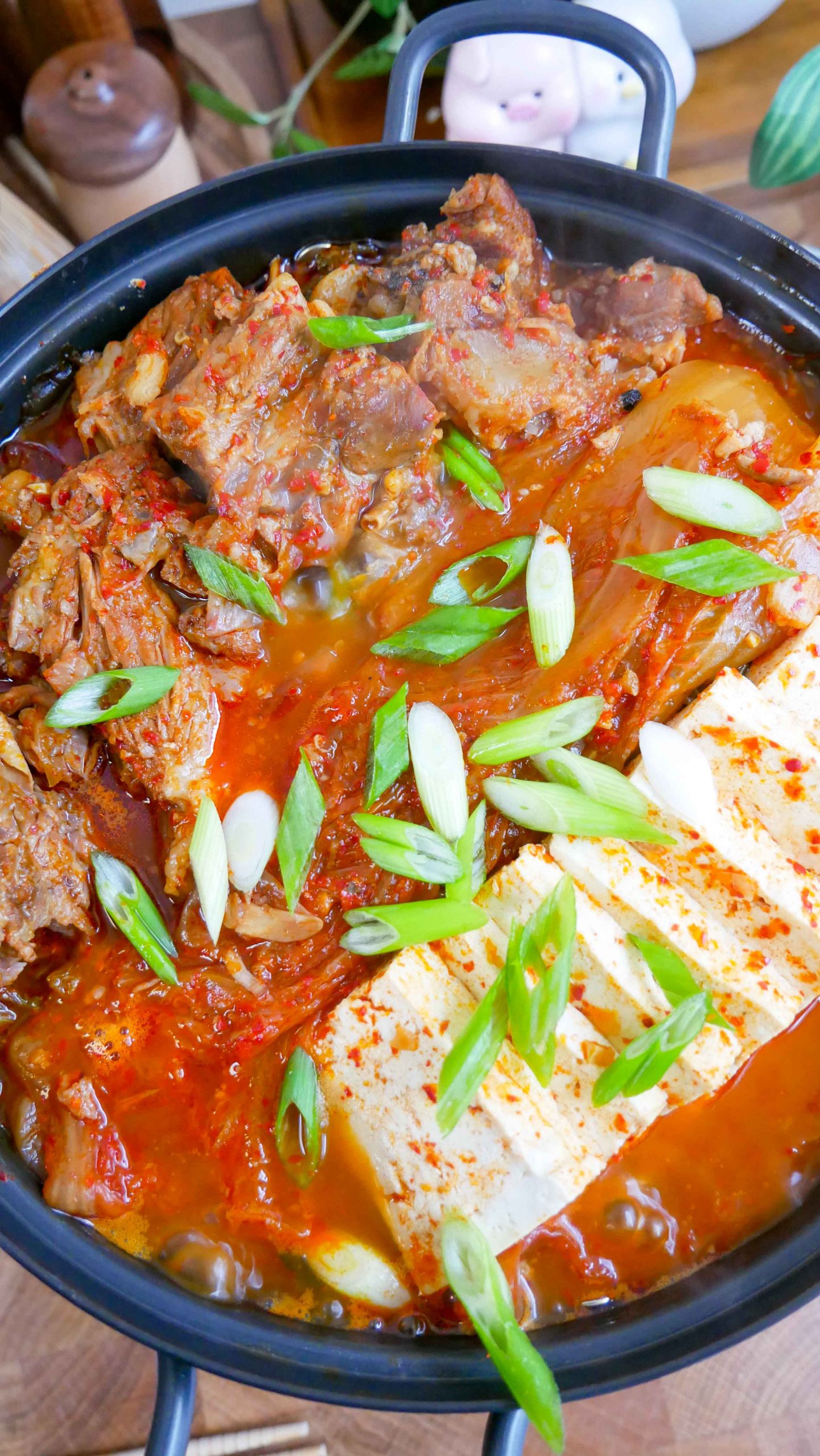 Braised Pork Kimchi Jjim Recipe - 등뼈 김치찜 - Jecca Chantilly